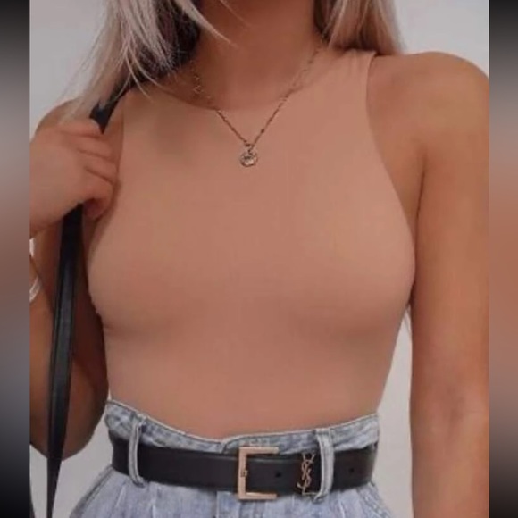 Double lined stretchy halter racer back soft bodysuit - available in 5 colors - Picture 12 of 16